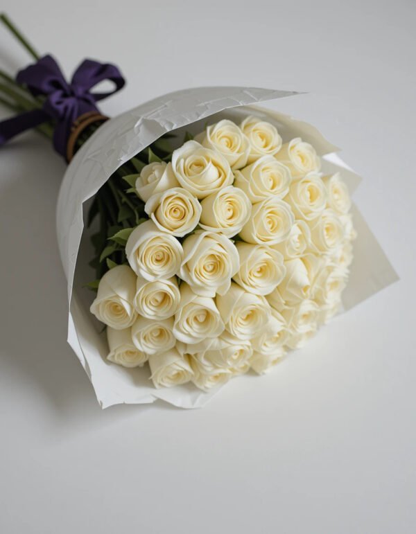 Live 10 White Roses Flower Bouquet With Happy B'day Pop-Up Card Birthday Gift For Girlfriend, Boyfriend, Wife, Husband, Mom, Dad, Sister, Bestfriend