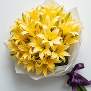 Beautifull Yellow Lily  Flower Bouquet
