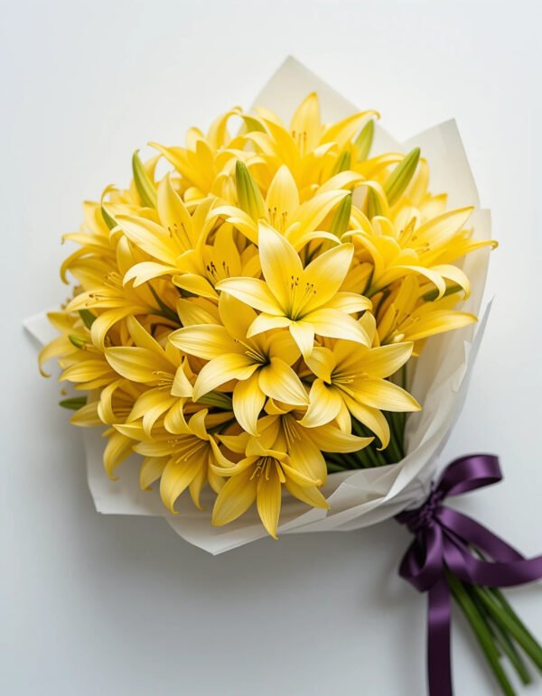 Beautifull Yellow Lily  Flower Bouquet